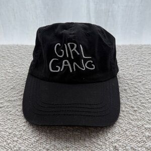Black 'GIRL GANG' Embroidered Baseball Cap